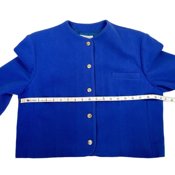 Miss Pendleton Cobalt Blue Wool Cropped Blazer Jacket- Women’s NO Size - Picture 9 of 10